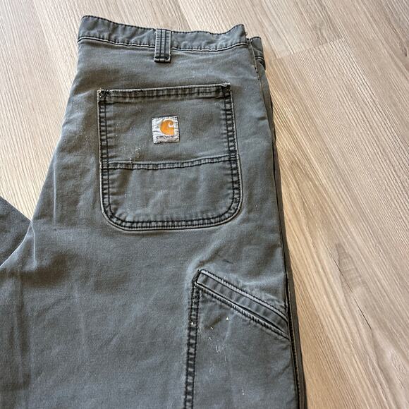 Men's Carhartt Faded Peat Green Rugged Flex Cargo Utility Work Pants Sz 36 x 32 - Picture 7 of 8